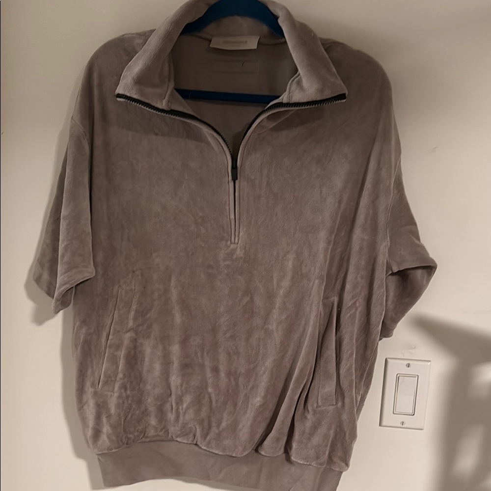 Fear of God Women's Gray Zip-Up Sweater